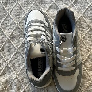 K-Swiss Classic White and Gray Sneakers